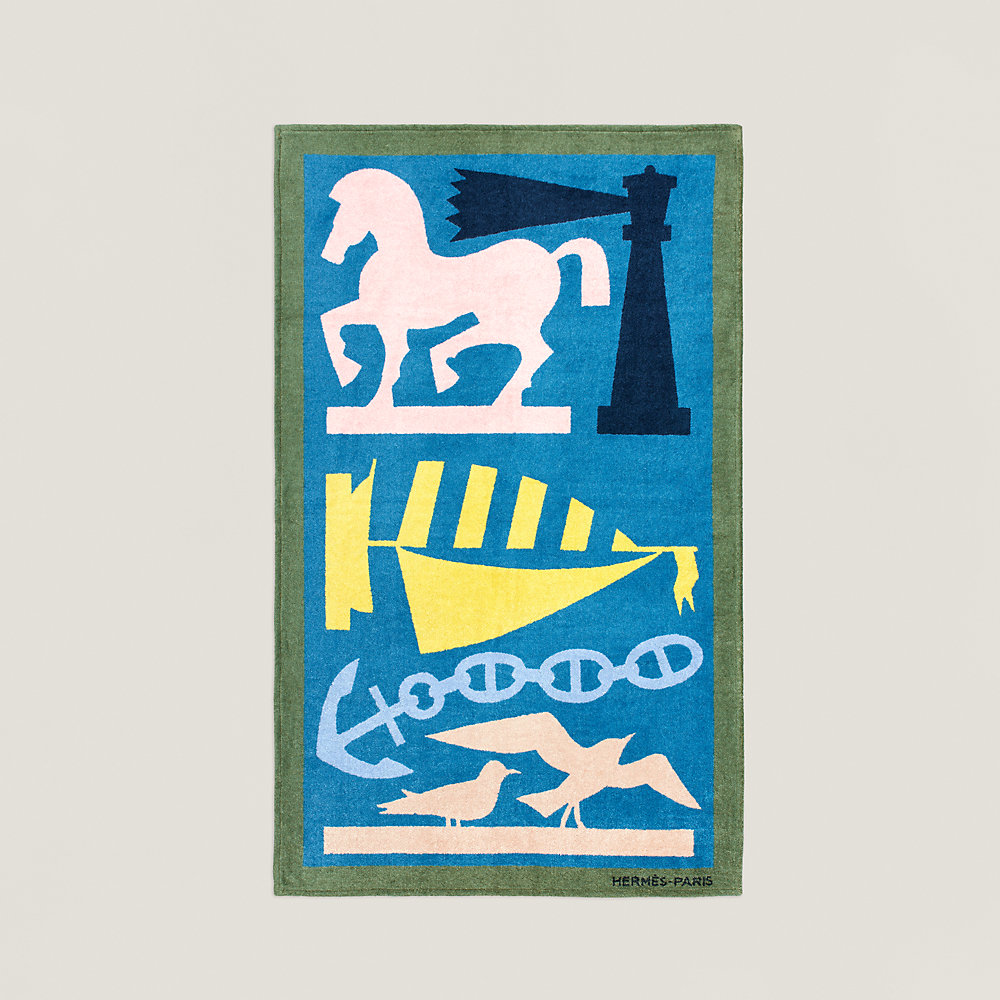 Picto de Plage beach towel - Black | Hermès Mainland China